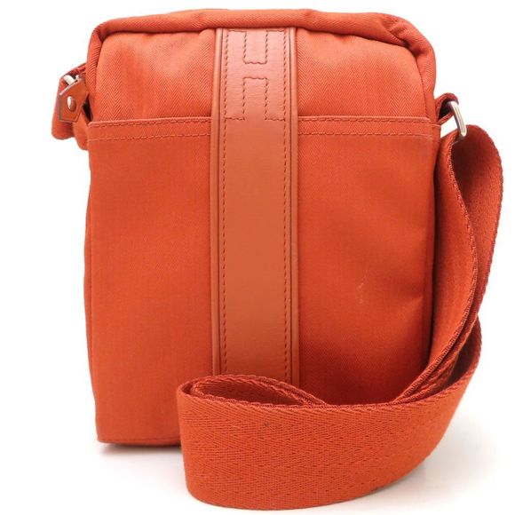 HERMES Acapulco Bandouliere PM Shoulder Bag Toile Chevron Orange 352517 - Picture 1 of 10